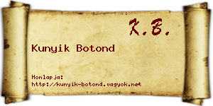 Kunyik Botond névjegykártya